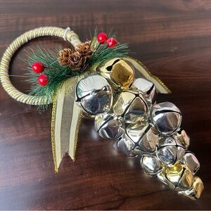 Vintage Christmas Decor jingle bells grape cluster OS